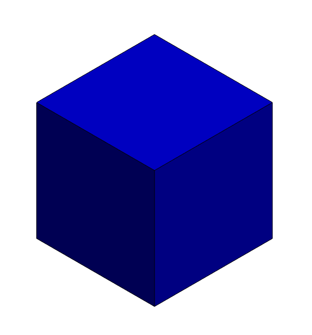 Isometric view of cube