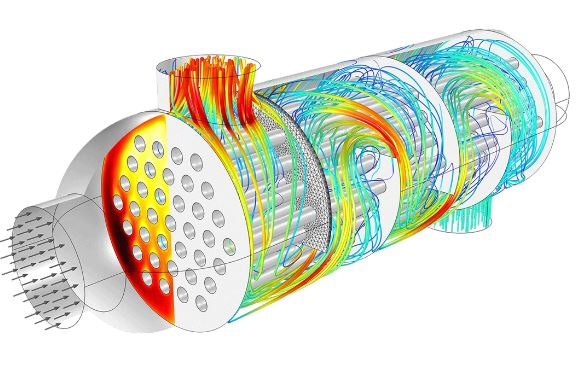 Heat Exchanger, Thermal Flow Simulation, CFD