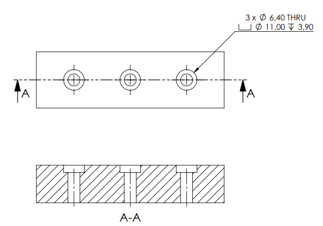 Counterbore Representation in Engineering Drawings